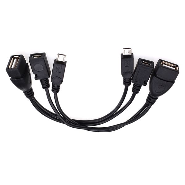 USB Type A femelle à Micro mâle femelle hôte OTG adaptateur Y séparateur Extension câble d'alimentation pour téléphones mobiles tablettes