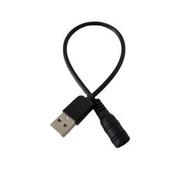 USB Type A Mâle vers 5.5 x 2.1mm DC Femelle Convertisseur Adaptateur Câble de Charge Cordon Noir 30cm