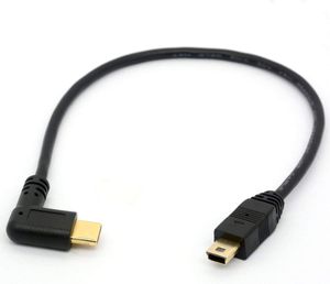 USB Type C 3.1 mâle vers Mini USB 5 broches B mâle convertisseur de prise adaptateur OTG câble de données de plomb pour Macbook Mobile 30cm
