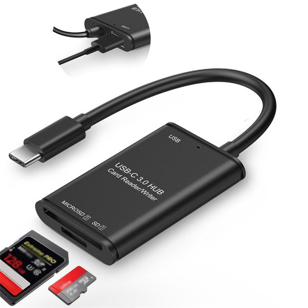 USB Type C 3.1 adaptateur multi-séparateur OTG téléphone TF lecteur de carte mémoire SD pour ordinateur portable tablette Smartphone XBJK2105