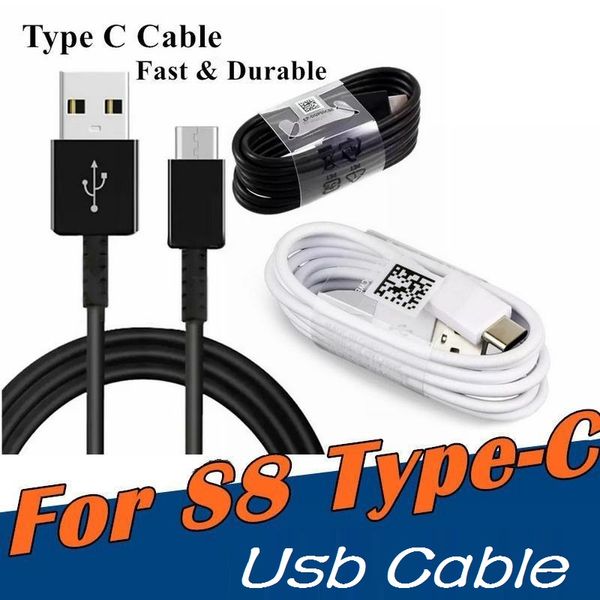 Tipo rápido C Cable USB 1.2M 4 pies para Samsung Nota 20 Nota 8 S8 S9 S10 S21 Tipo C Dispositivo Cargo de carga rápida Cabos de teléfono celular de datos Sync