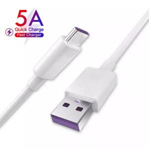 USB Type C-kabel 5a Snelle opladerkabels USB-C 1M 1,5 m 2m Snel oplaadkabel voor mobiele telefoons voor Android-accessoires