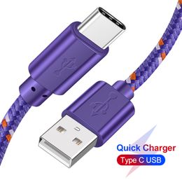 Cable USB tipo C para xiaomi redmi k20 pro 1M 2M 3M USB C Cable de teléfono móvil carga rápida tipo C Cable de datos para Samsung Huawei