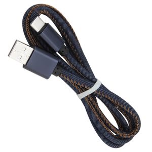 USB Type C Kabels Denim 1M Micro V8 Charger Synchronisatie Data Cable Laadsnoer voor Android -telefoon