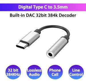 USB Type C DAC tot 35 mm oortelefoonaansluiting Adapter Digitale audio -versterker Converter Hifi Decode voor Samsung Huawei Xiaomi ALC40501481810