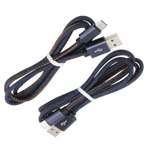 Câble de données USB Type C 1M Denim Micro Usb câbles de Charge rapide pour Huawei Xiaomi Redmi Note 8 cordon de Charge de téléphone portable