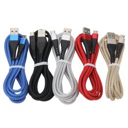 USB Type C Data Cable koord 3m 2.5a snel opladen Micro V8 laadkabels voor Android Smart Smart Mobile Phone Charge Line Wire