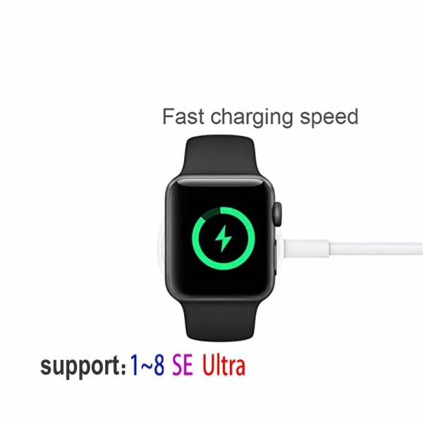 USB Type-C Câble chargeur magnétique à double port pour Apple Watch Series 8 7 6 5 4 3 2 SE Câble de charge rapide Ultra PD pour iWatch