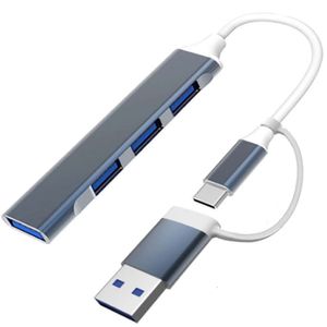 USB Type C HUB Dock 3.0 USB 3.0 2.0 Hub 4 Poorten Multi Splitter Adapter OTG Voor PC Lenovo HUAWEI Xiaomi Macbook Aluminiumlegering