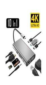 USB Type C Hub Docking Stations Typec To HDTV 4K VGA Adapter RJ45 LAN Ethernet SD TF USBC 30 Typec 35mm Jack Audio Video voor M1962560