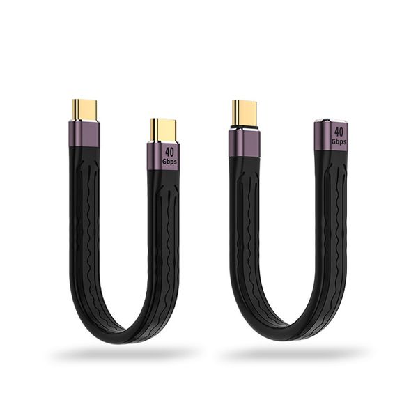 Divisor USB tipo C PD macho o hembra a macho Cable de expansión Transmisión del banco de energía Carga rápida Cable corto doblado de datos de 40 Gbps para Steam Deck MacBook iPad, etc.
