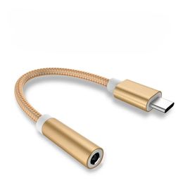 USB Type C tot 3,5 mm Audio -aansluiting Adapter verbindt Mobiele telefoons Type C met oortelefoonkabelconverter voor bekabelde hoofdtelefoonadapter