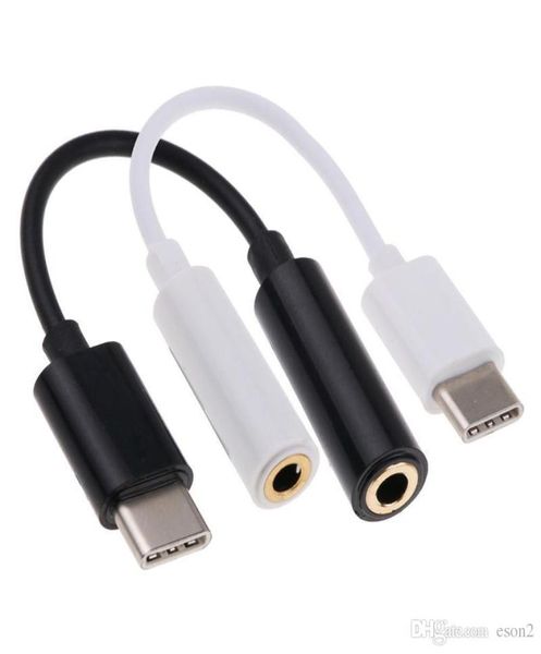 USB Tipo C a 35 mm Cables de adaptador de audio Auriculares Auriculares Jack Cable Aux Typec Convertor Femenino para Samsung S7 S8 HTC8160634