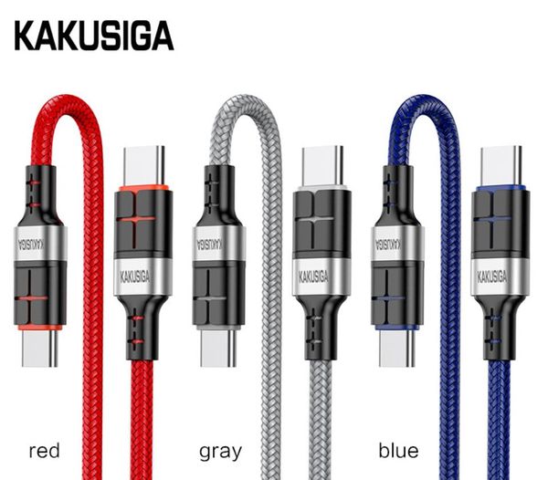 USB Type C vers USBC USBA Micro USB 3A Câbles adaptateurs de charge rapide PD 60W Câble de données de chargeur rapide pour Samsung Xiaomi Huawei 1.2M Avec boîte de vente au détail KAKUSIGA