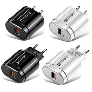 Chargeur mural USB Charge rapide 18W 3A Adaptateur QC3.0 Bloc de chargeur d'alimentation rapide pour iPhone Samsung LG