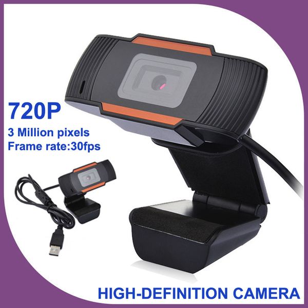 Webcam USB webcam HD 720P 300 mégapixel caméra PC avec microphone d'absorption micro micro pour Skype pour caméra d'ordinateur rotative Android TV