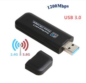 Adaptateurs sans fil USB WI-FI Finders RTL8812BU Adaptateur réseau USB3.0 Soft AP 1200 Mbps Dongle/récepteur WiFi double bande pour ordinateur de bureau