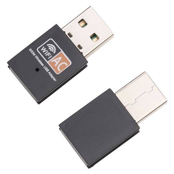 Adaptador WiFi USB Dongle Wi-Fi de 600Mbps, tarjeta de red inalámbrica para PC, banda Dual, adaptador de 2,4G y 5Ghz, receptor Lan USB Ethernet