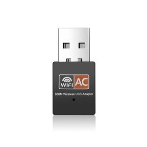 El adaptador USB WiFi de la red inalámbrica 600 Mbps Antena Receptor Wifi tarjeta Ethernet LAN USB de CA de doble banda de 5 GHz para PC 2.4G Wifi Dongle