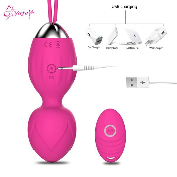 Vibrateurs sans fil USB Télécommande Kegel Ball Vibrer Love Egg Sex Toys pour Couple Produit Adulte Sexy Femelle Vibrant 240130