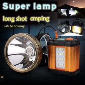 Lampe frontale Usb xpg rechargeable, puissante, projecteur d'extérieur, pour la chasse, la pêche, le camping, 240301