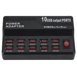 USB10 -poort 12a Extreem snel opladen Mobiele telefoon Tablet Digitale Smart Charger met een sterke compatibiliteit