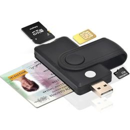 USB2.0 Lector de tarjetas inteligentes SIM SD TF ID IC IC Lector de tarjetas Smart Card Lector Adaptador