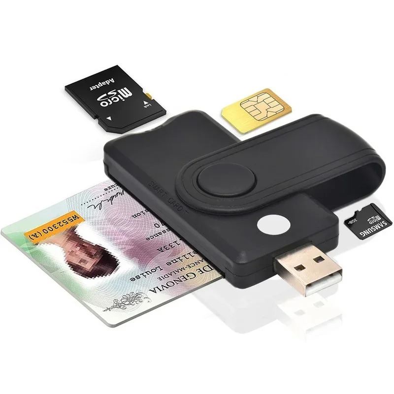 USB2.0 All-in-واحد قارئ بطاقة ذكية SIM SD TF ID IC ذكية قارئ CARDER CARDER CARDER ADAPTER