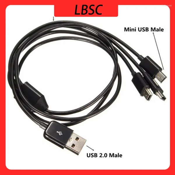 USB2.0 tipo A macho A 3 Mini USB B Cable conector de carga de datos de 5 pines divisor de potencia de sincronización de 480Mbp para teléfono de alta velocidad