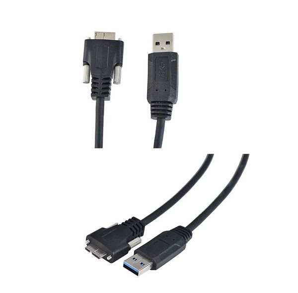 USB3.0 a-b 90 grados Derecha Izquierda Arriba Abajo Micro B USB 3.0 en ángulo Con tornillos de bloqueo Cable de datos de montaje