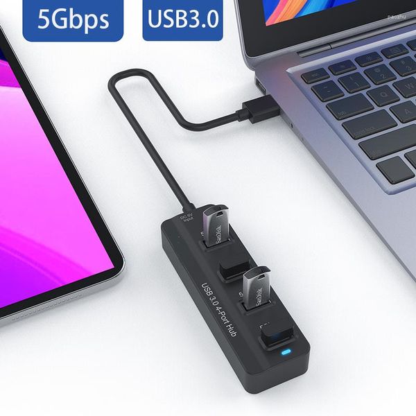 Station d'accueil multifonction USB3.0 HUB Adaptateur USB 3.0 5 Gbps Jeu 4 en 1 Séparateur Plug And Play haute vitesse