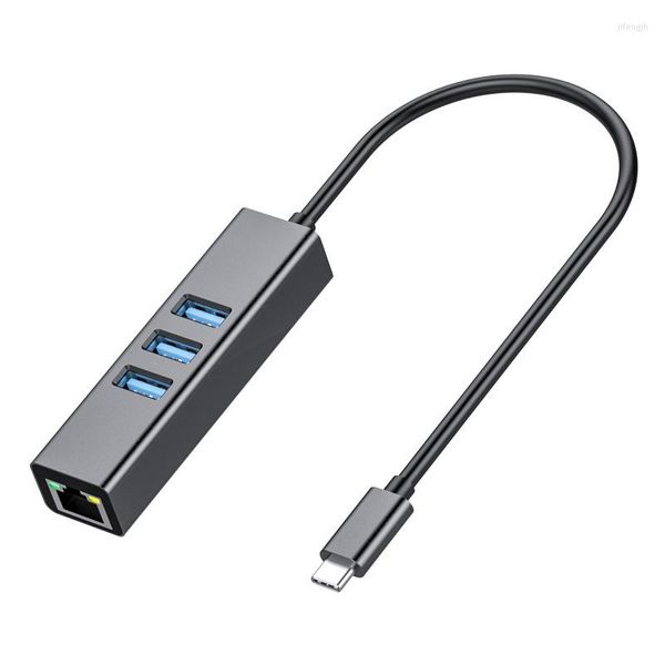 USB3.0 в Gigabit RJ45 Ethernet-карта Type-C Конвертер сетевого кабеля USB-концентратор Четыре в одном