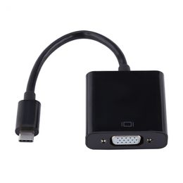 Freeshipping USB3.1 Type C naar VGA-adapterkabel USB-C Mannelijk naar VGA Vrouwelijke Video Transfer Converter 1080P voor MacBook 12 inch