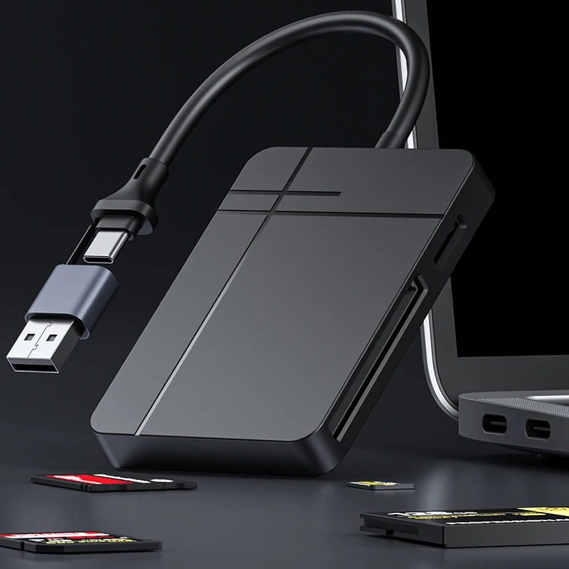 USB3.1/USB-C Reader 4-in-1 SD Micro SD TF CF MS 안드로이드 휴대 전화 노트북 Multi-OTG SMAR 용 소형 플래시 메모리 카드 어댑터