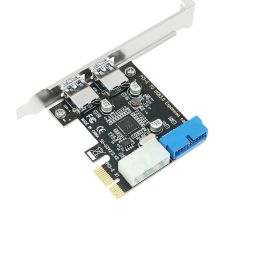 USB3 PCI Express Adapter PCI E TO USB 3.0 20 PIN Converter Controller PCIE X1 USB 3 0 2 PORTS Adapter USB3.0 PCI-E-uitbreidingskaart