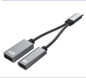 USBC OTG Kabel Telefoon Adapters 2 in1 Type-C Male naar USB C Poort Opladen met USB Vrouwelijke Splitter Adapter voor Samsung Google