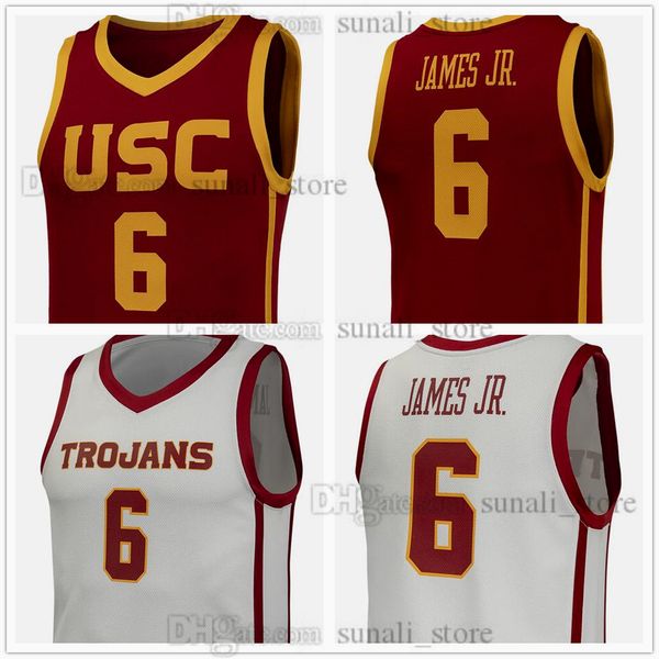 USC NCAA Trojans Basketball Jerseys 6 Bronny James Jr. Men de la jeunesse des femmes