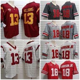 USC College 13 Caleb Williams Voetbalshirt Ohio State Buckeyes 18 Marvin Harrison Jr. Rood Wit Zwart Heren Jerseys