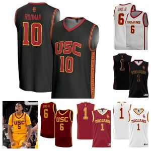 USC Trojans 1 Isaiah Collier 5 Boogie Ellis 6 Bronny James camiseta de baloncesto 0 Kobe Johnson 12 JD Plough 4 Oziyah Sellers 33 Kijani Wright 15 Zach Brooker personalizado