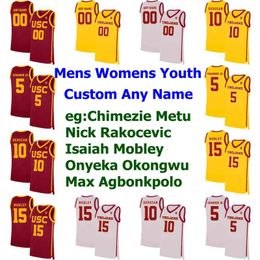 USC Trojans College Basketball Jerseys Hommes Kyle Sturdivant Jersey Ethan Anderson Elijah Weaver Noah Baumann Jonah Mathews Cousu sur mesure