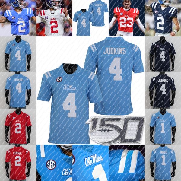 Maillot de football Ole Miss Rebels Quinshon Judkins Matt Corral Jaxson Dart Tre Harris Khari Coleman Deantre Prince Dayton Wade Spencer Sanders DK Metcalf Eli Manning