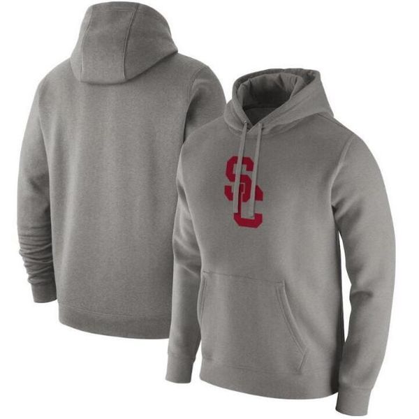 USC Trojans Heathered Grey Vintage Vintage Logo Club Pullover Sweat à capuche Uconn Huskies Sweathirt Eee