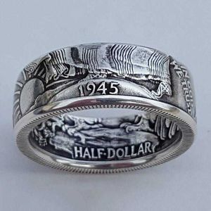 USD Champion Ring Gepersonaliseerde veelzijdige Morgan 1945 Coin Caned Ring