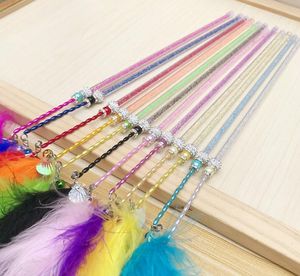 USD1 85 PC kat kitten speelgoed hengel kat sticks spelen speelgoed gemengde kleuren 20 stks lot219M