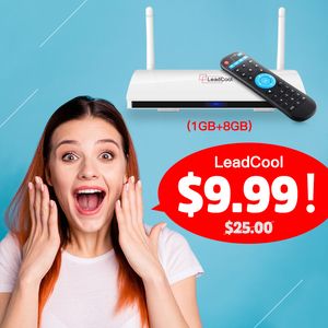 USD9,99 Leadcool Android Set-top box Verzenden vanuit Frankrijk Snelle levering GEEN BELASTING S905W 1GB 8GBQuad Core Android 9.0 TV BOX Met 2.4G WiFi 4K Mediaspeler