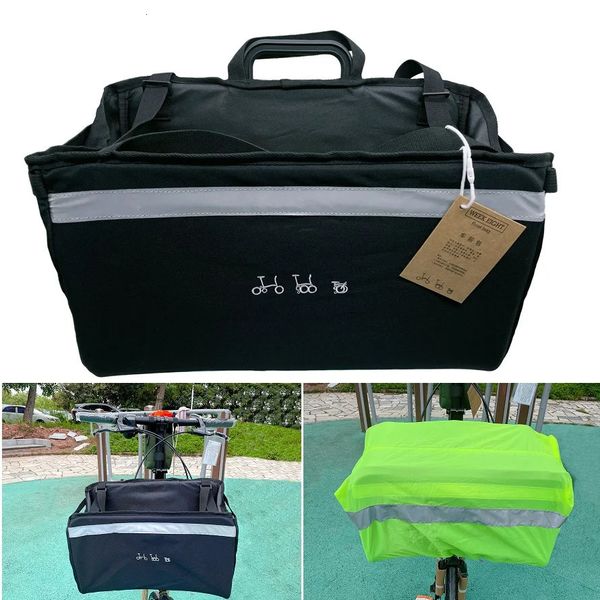 Utiliser pour les sacs de vélos pliants Brompton Sac de rangement de panier de pique-nique avec couverture étanche monture en aluminium 240329