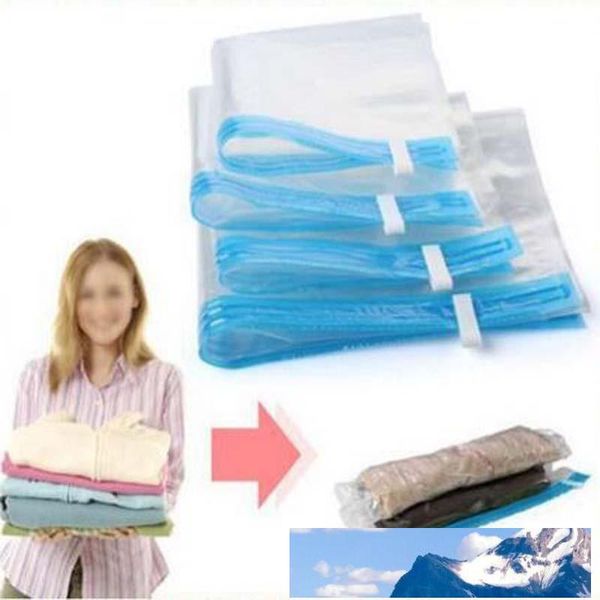 Utiliser sans air 40 * 50 Nouveau Design Space Saver Travel Compress Vacuum Roll-Up Storage Bag Livraison gratuite