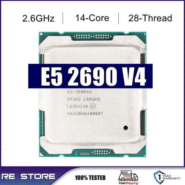 Processeur Xeon E5 2690 V4 d'occasion, 2.6GHz, quatorze noyaux, 35M, 135W, 14nm, LGA 2011-3, CPU 240115