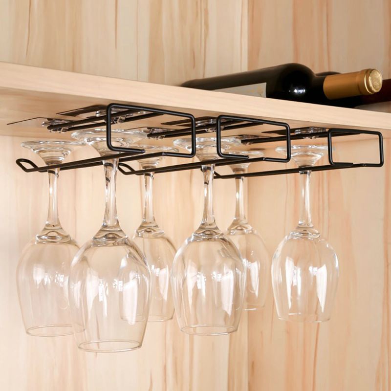 Nützliche Eisen Weine Stemware Racks Glashalter Hängende Bar Aufhänger Regal Edelstahl Weinglas Rack Ständer Papierrollenhalter RRA