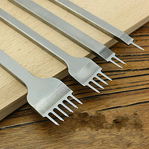 Utile perforatore per utensili fai da te in pelle con scalpello a dente di rombo in acciaio inossidabile